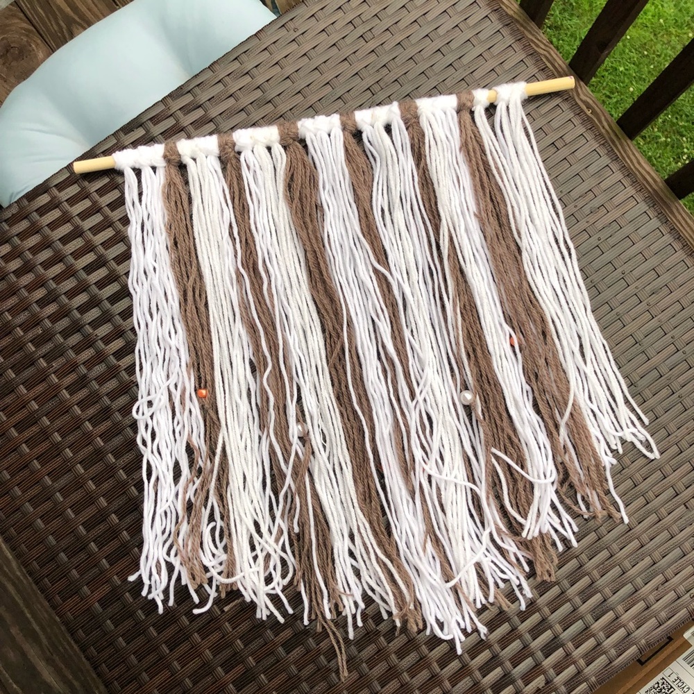 Handmade Fiber Wall Art Bohemian Yarn Weaving - Picture 2 of 4